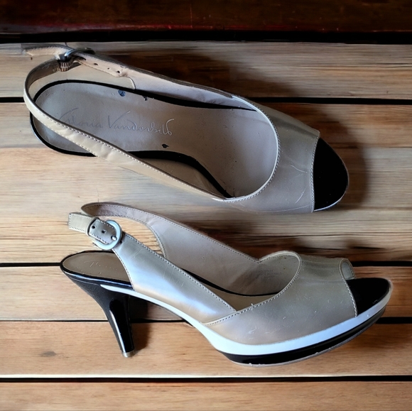 VINTAGE GLORIA VANDERBILT Slingback Dress Heels SZ 9 - Picture 2 of 5